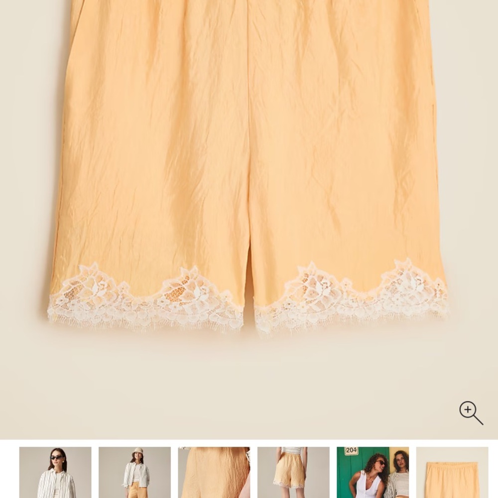 J Crew brand lace trim shorts. Elastic waist, very stylish. New with tags - Picture 2 of 6
